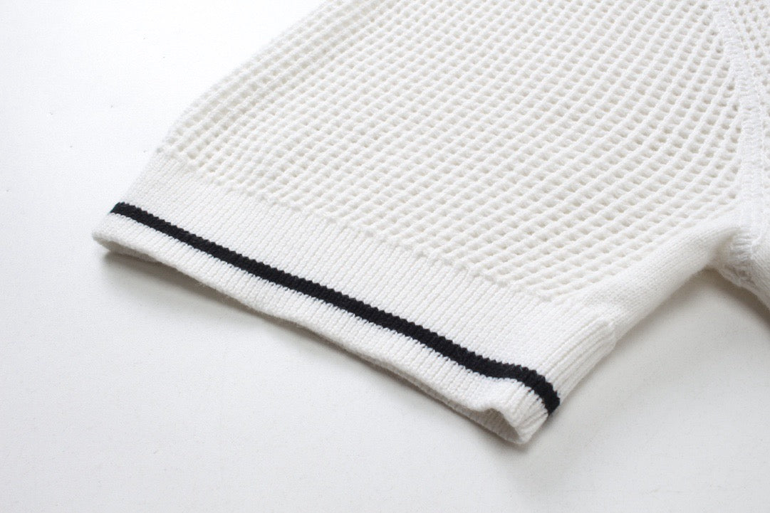 Pra hollow knit short sleeves