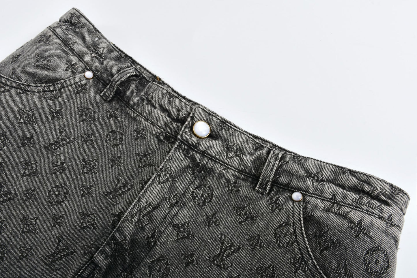 1V 2025SS jacquard denim short