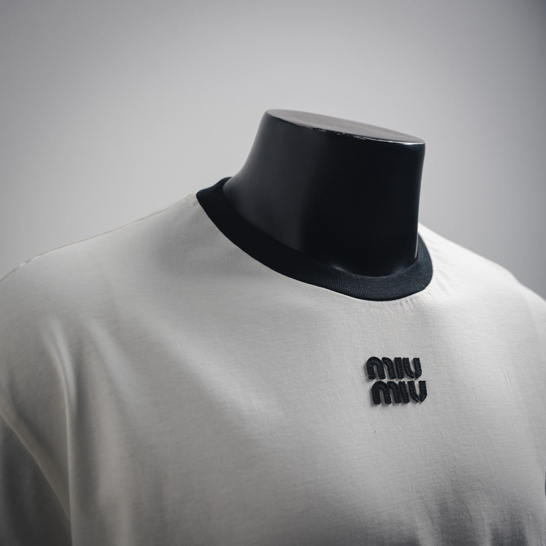 MIU 25ss embroidered t-shirt