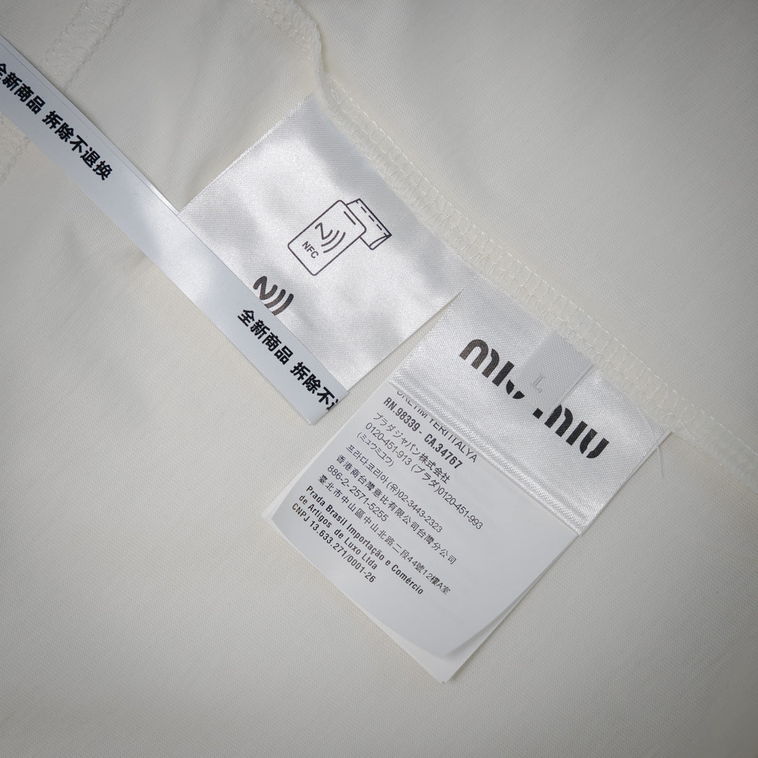 MIU 25ss embroidered t-shirt