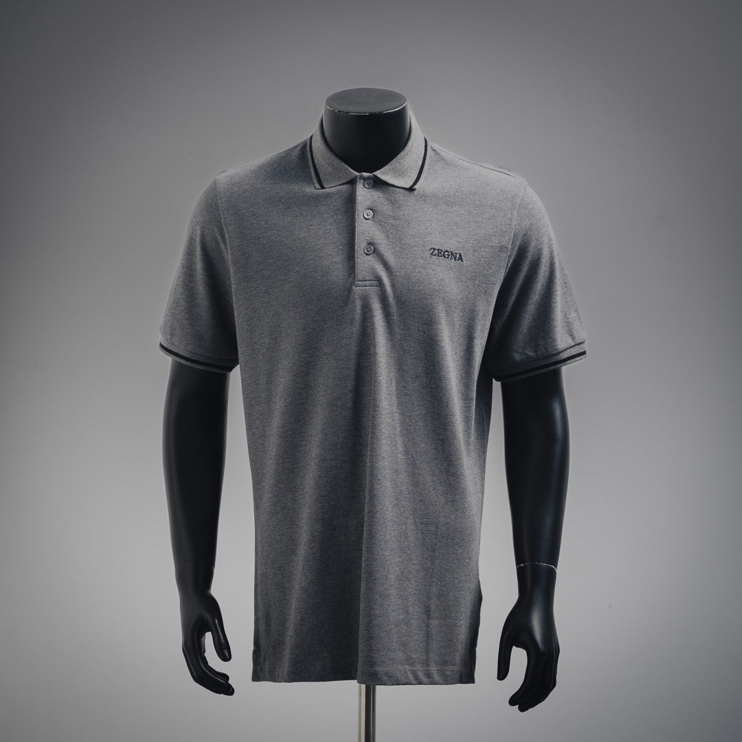 zegn embroidered polo shirt