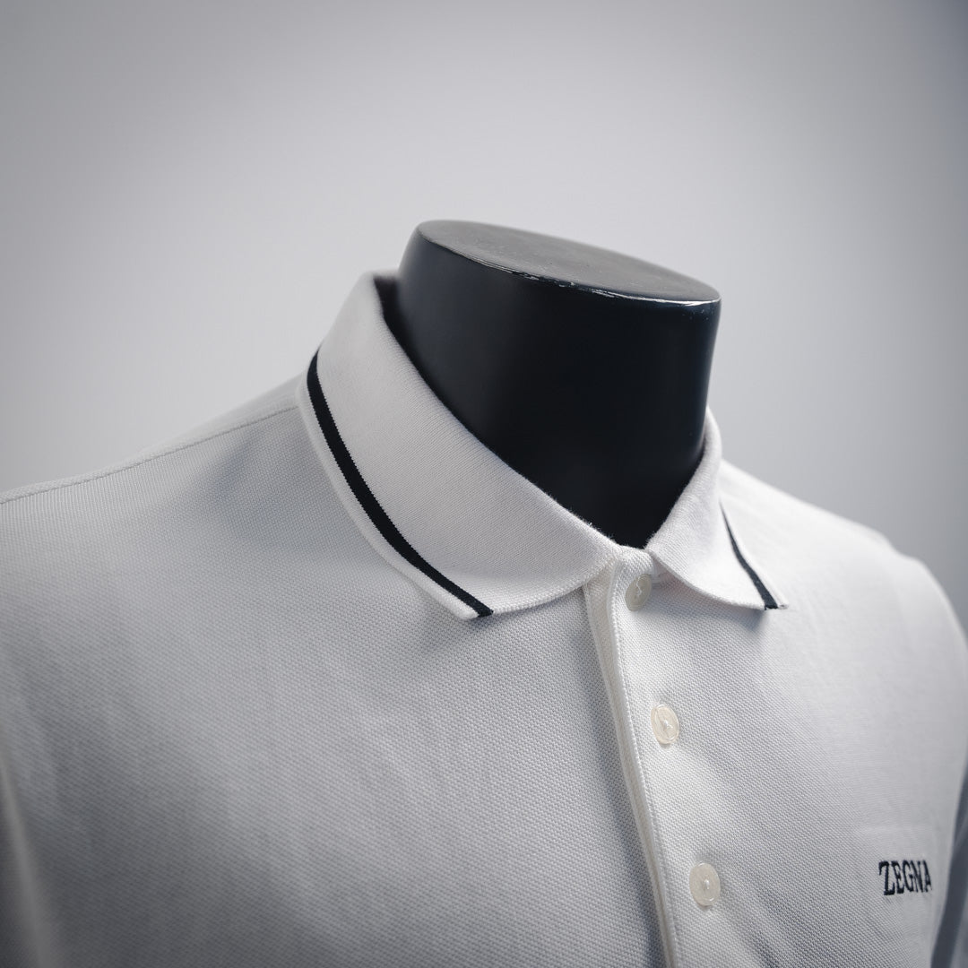 zegn embroidered polo shirt