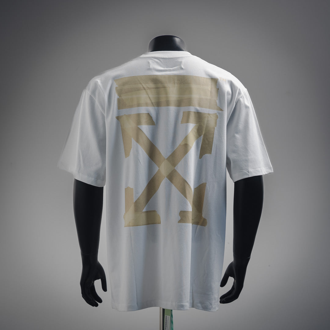 off whi 25ss tape t-shirt