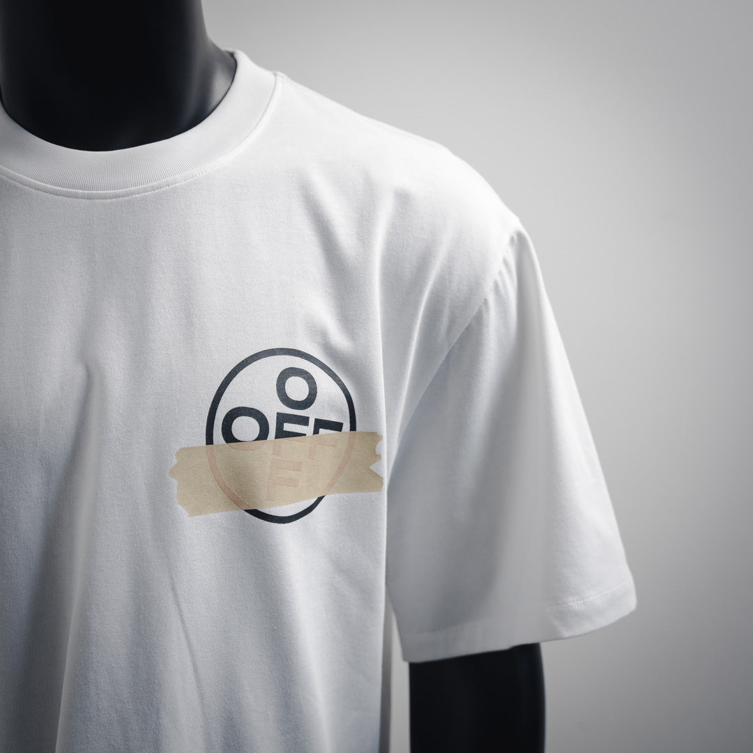 off whi 25ss tape t-shirt