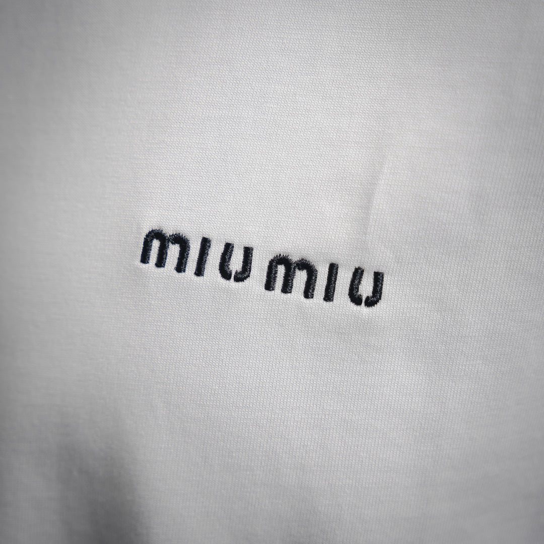 miu 25ss embroidered t-shirt