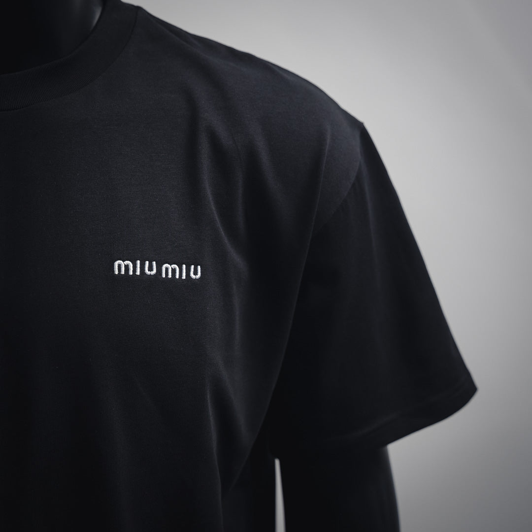 miu 25ss embroidered t-shirt