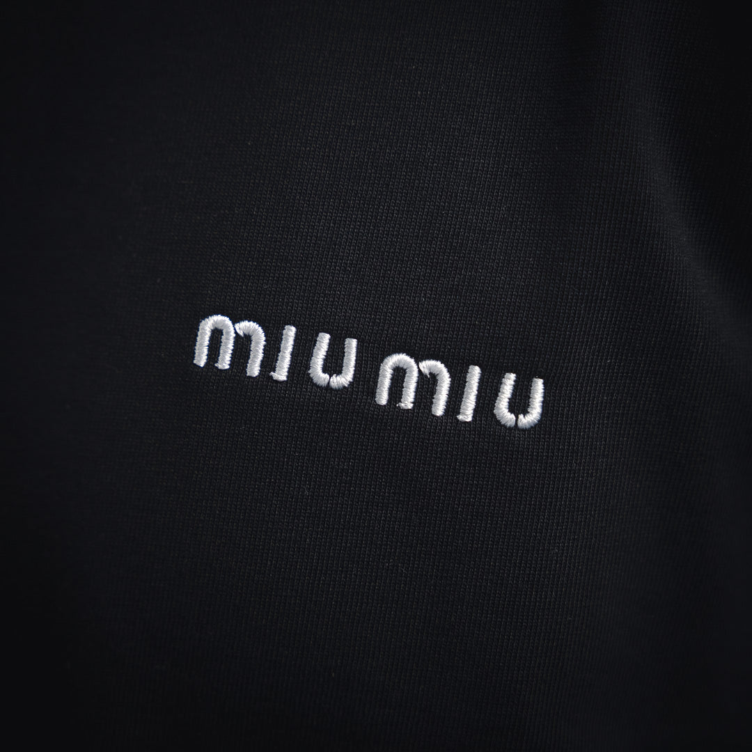 miu 25ss embroidered t-shirt