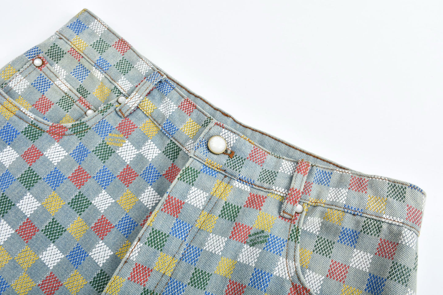 1V jacquard jeans