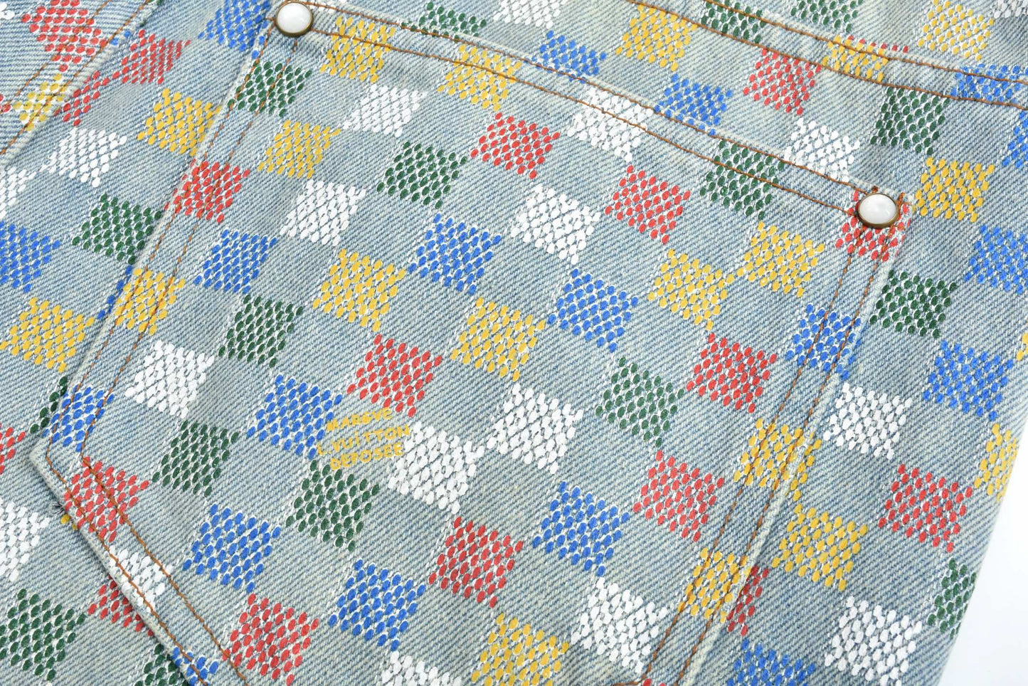 1V jacquard jeans