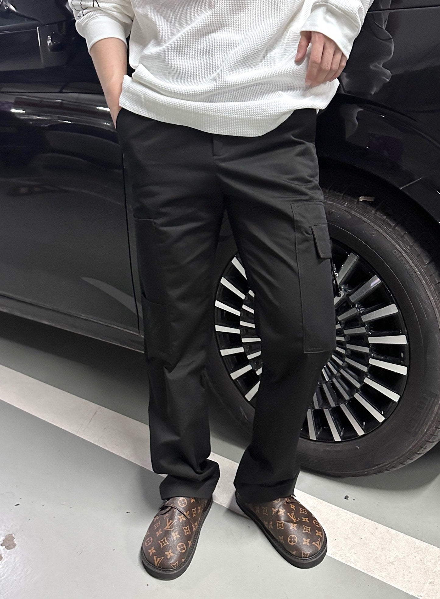 1v 24SS embroidery cargo pants