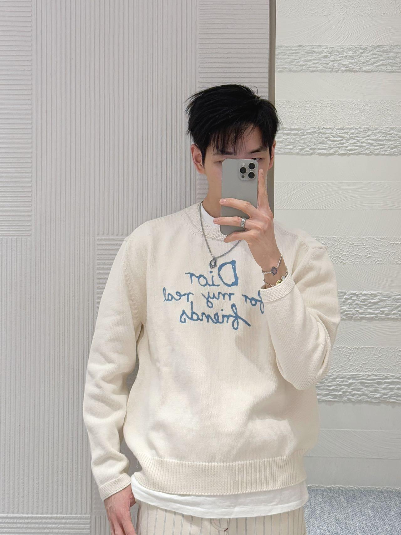 CD 25SS embroidery knit sweater
