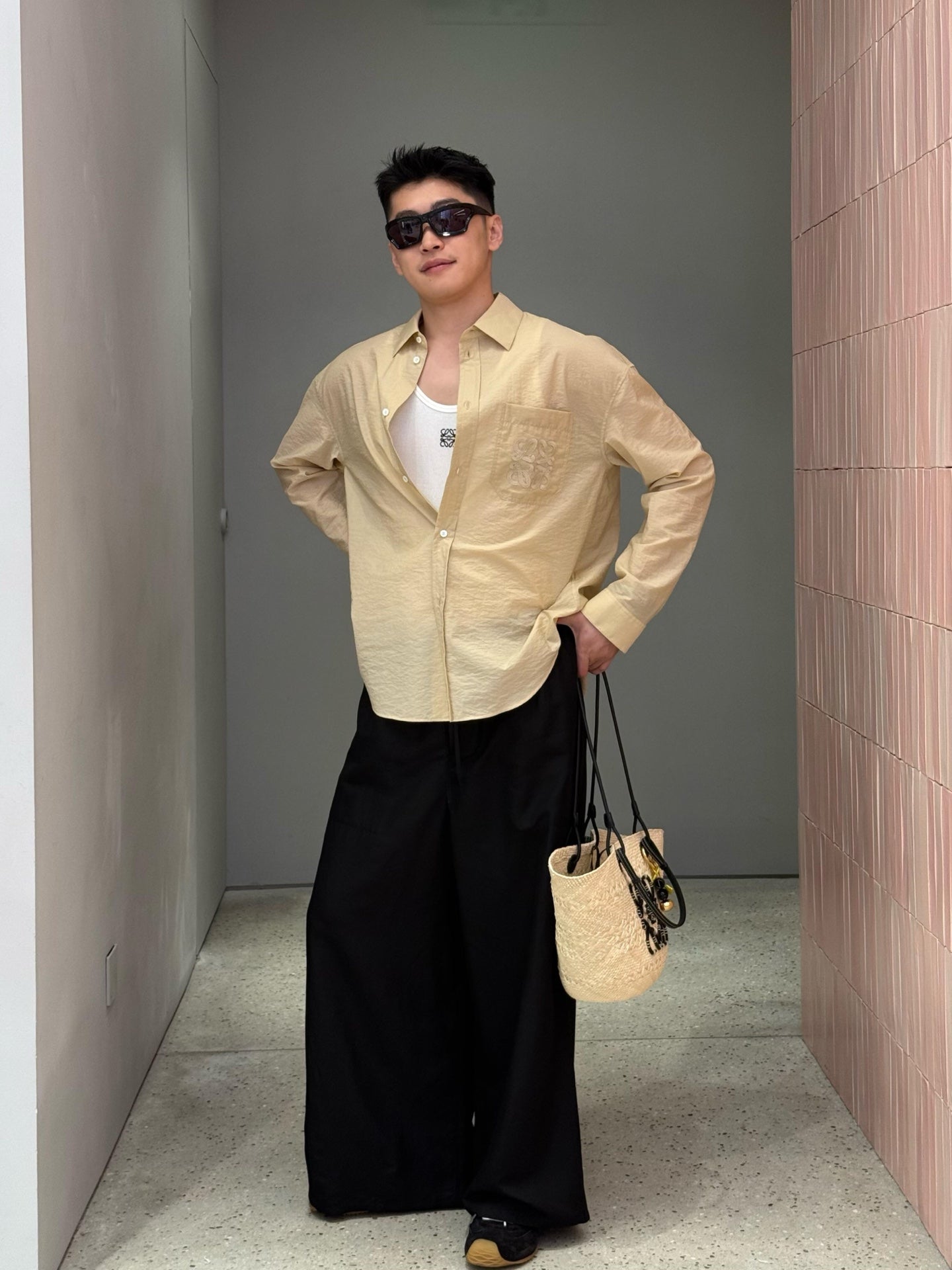 Loe 25ss embroidered pants