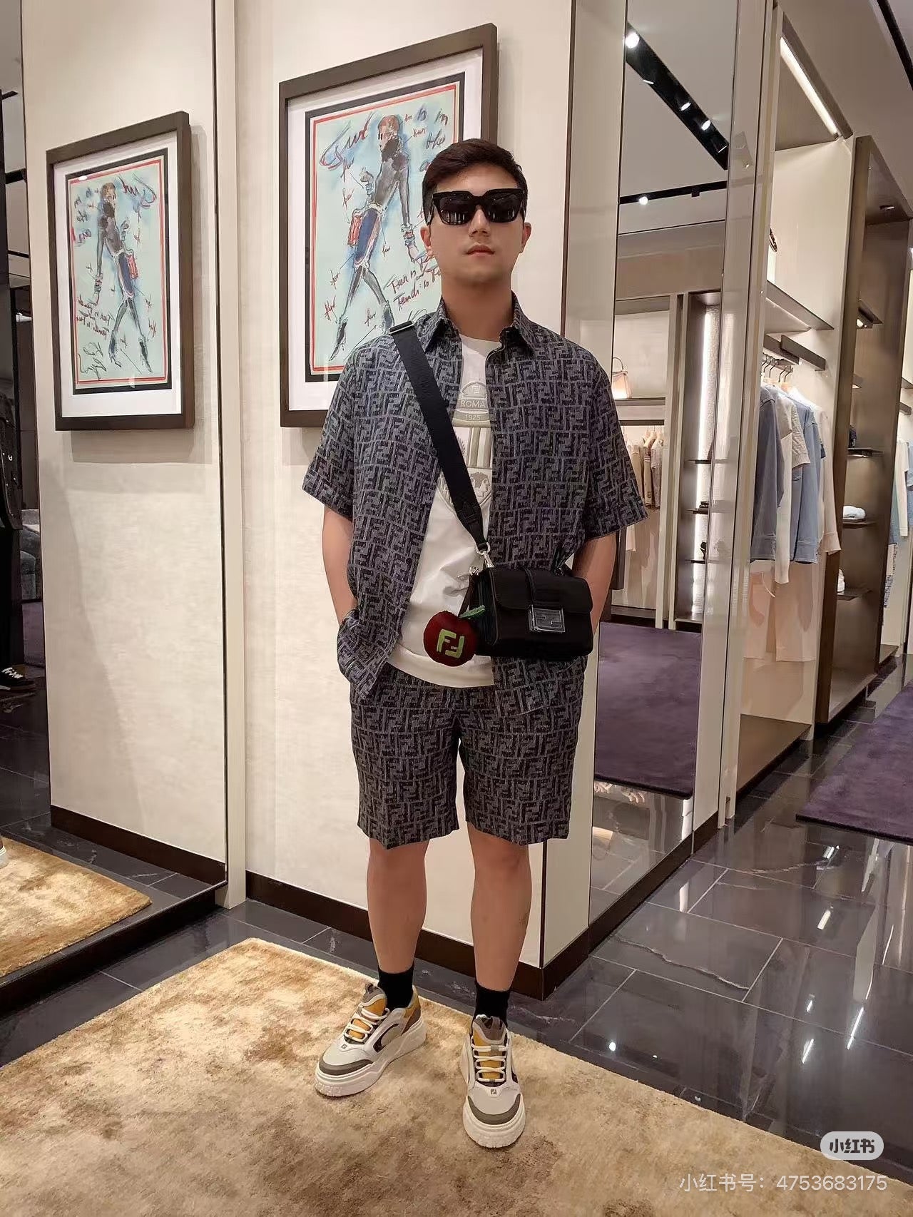 Fend 25ss jacquard short