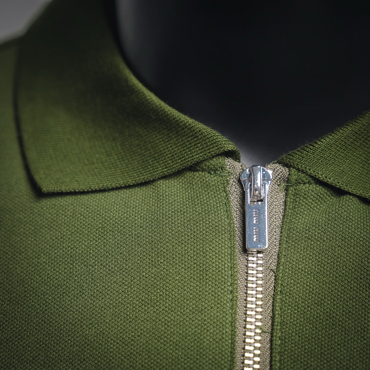 Miu 25ss zipper polo