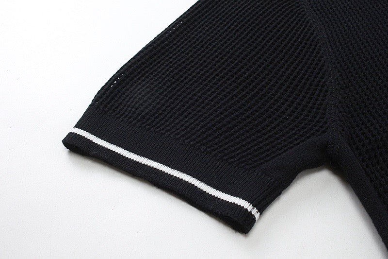 Pra hollow knit short sleeves