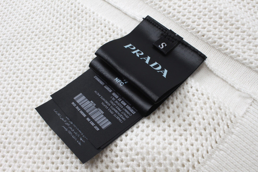 Pra hollow knit short sleeves