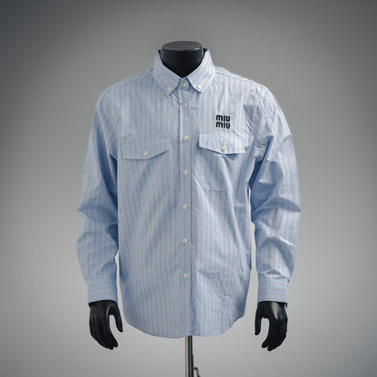 Miu embroidered buttons shirt