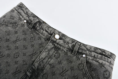 1V 2025SS jacquard denim short