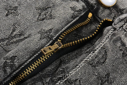 1V 2025SS jacquard denim short