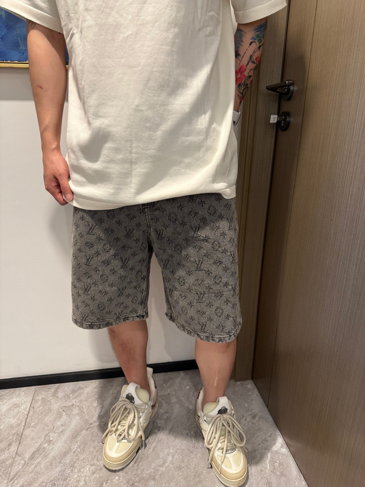 1V 2025SS jacquard denim short
