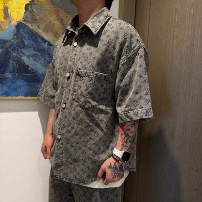 1V 2025ss jacquard denim shirt