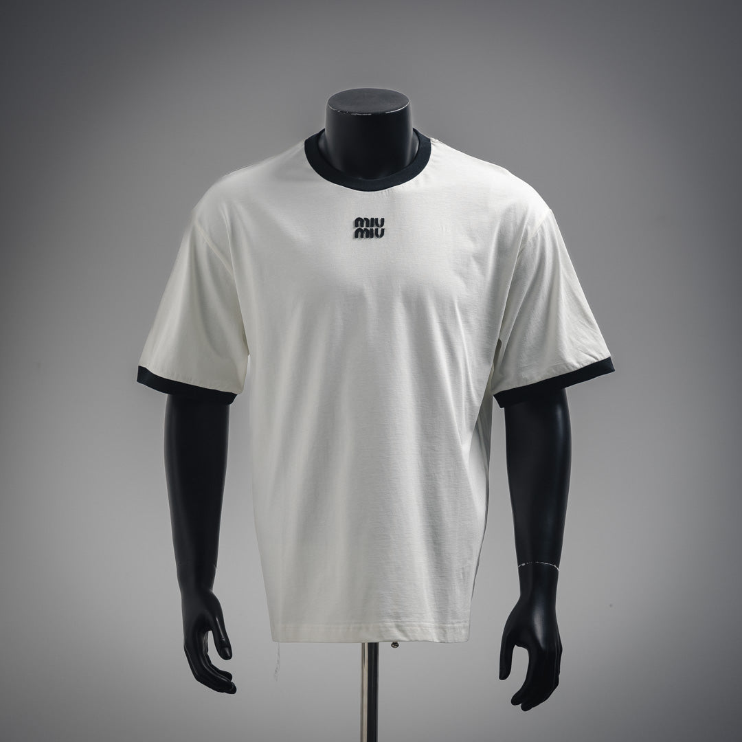 MIU 25ss embroidered t-shirt