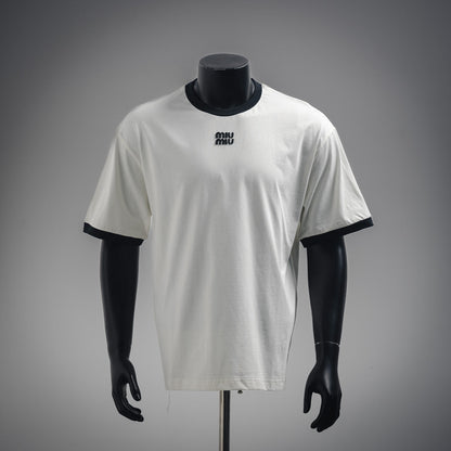 MIU 25ss embroidered t-shirt