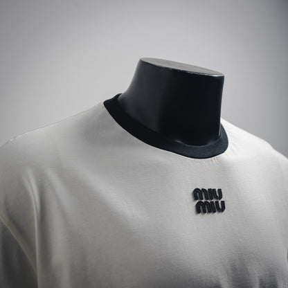 MIU 25ss embroidered t-shirt
