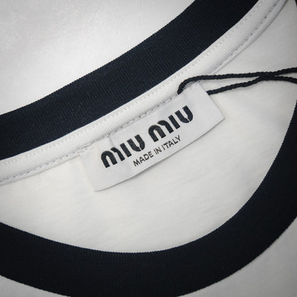 MIU 25ss embroidered t-shirt