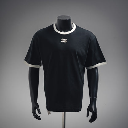 MIU 25ss embroidered t-shirt