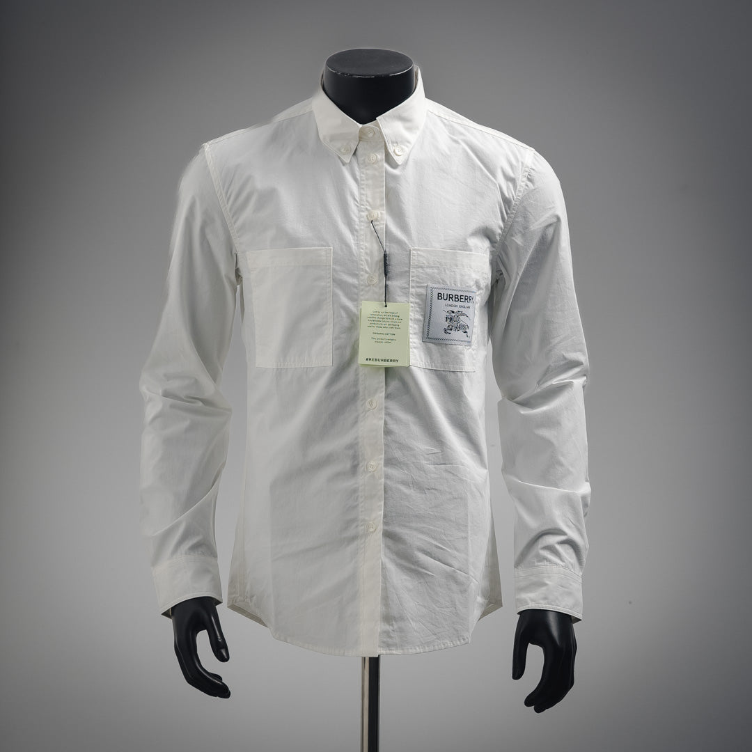 Burber patches buttons shirt