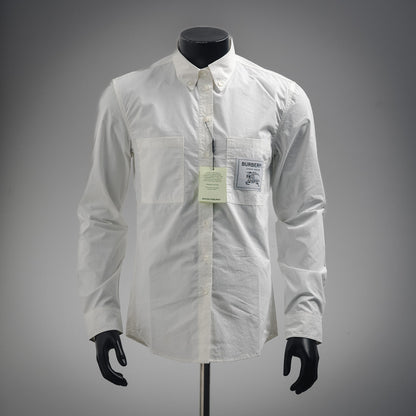 Burber patches buttons shirt