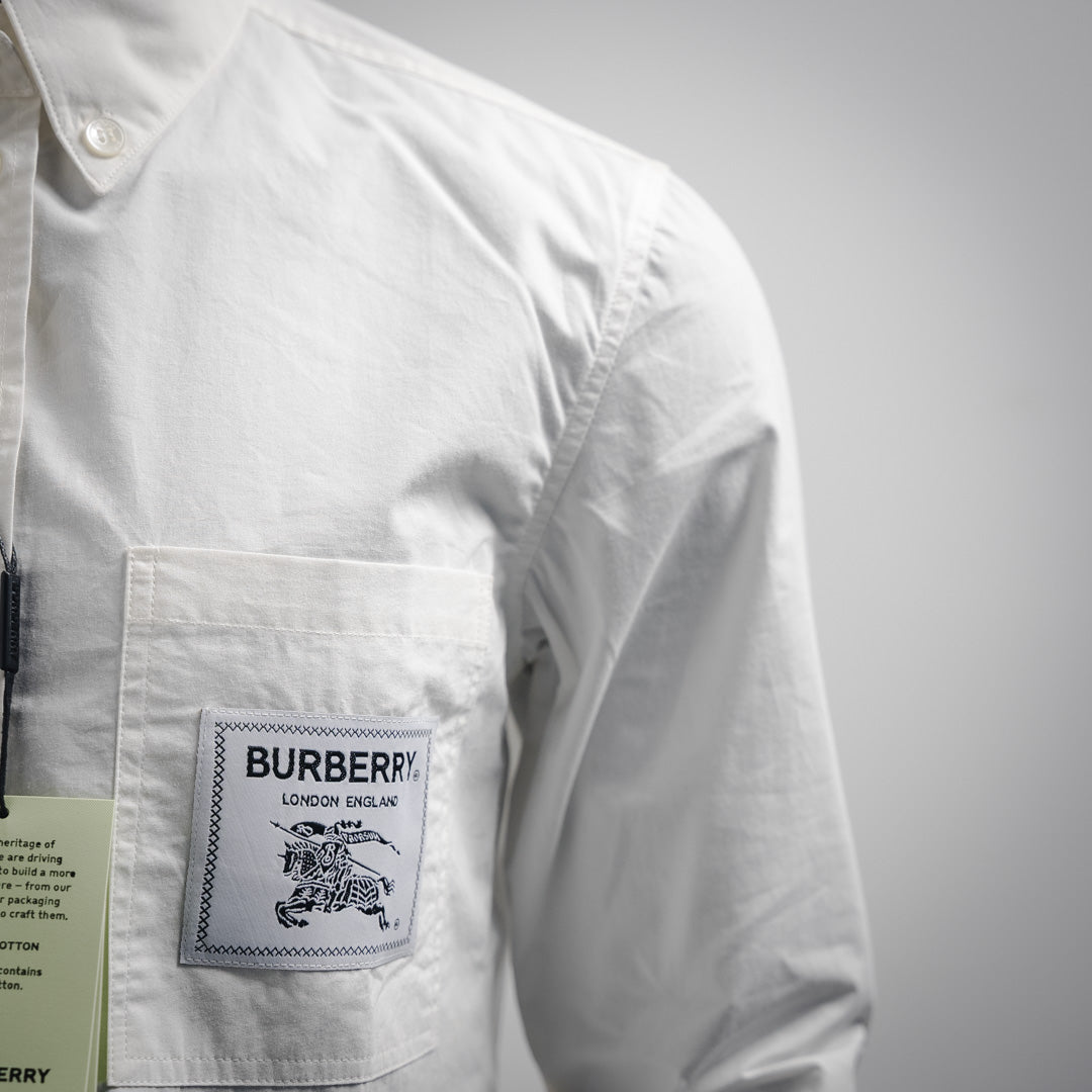 Burber patches buttons shirt