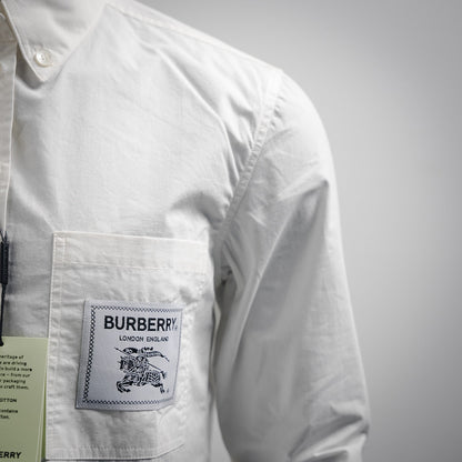 Burber patches buttons shirt