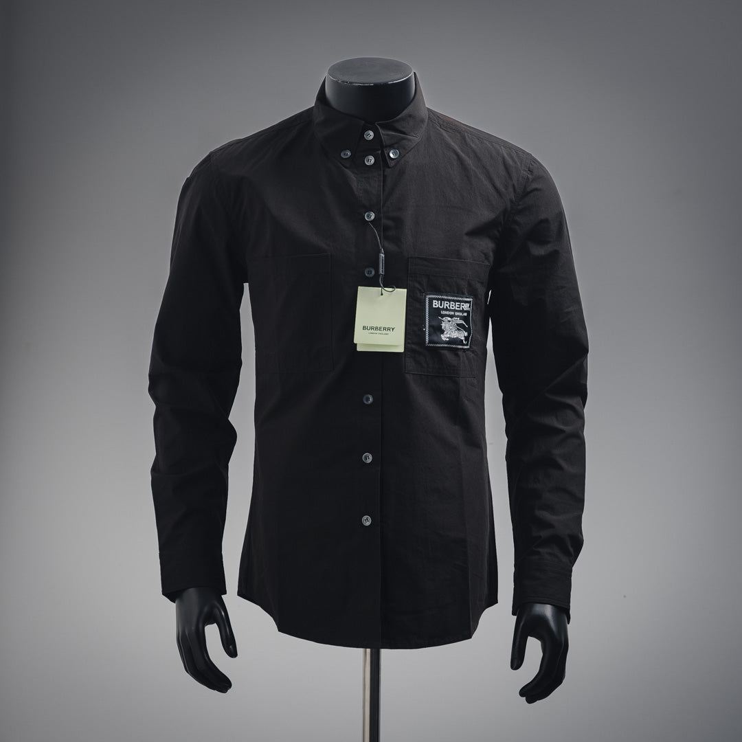 Burber patches buttons shirt