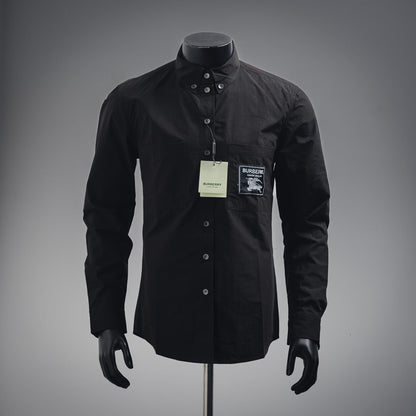 Burber patches buttons shirt