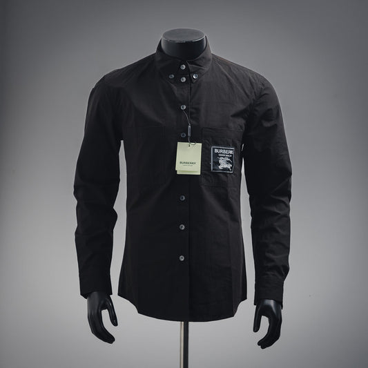 Burber patches buttons shirt