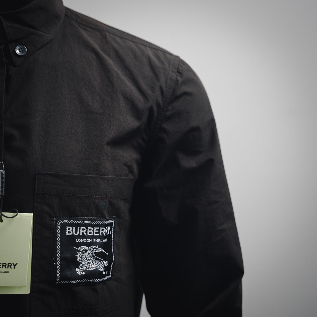 Burber patches buttons shirt