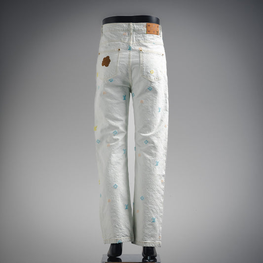1V x tyle embroidered jeans