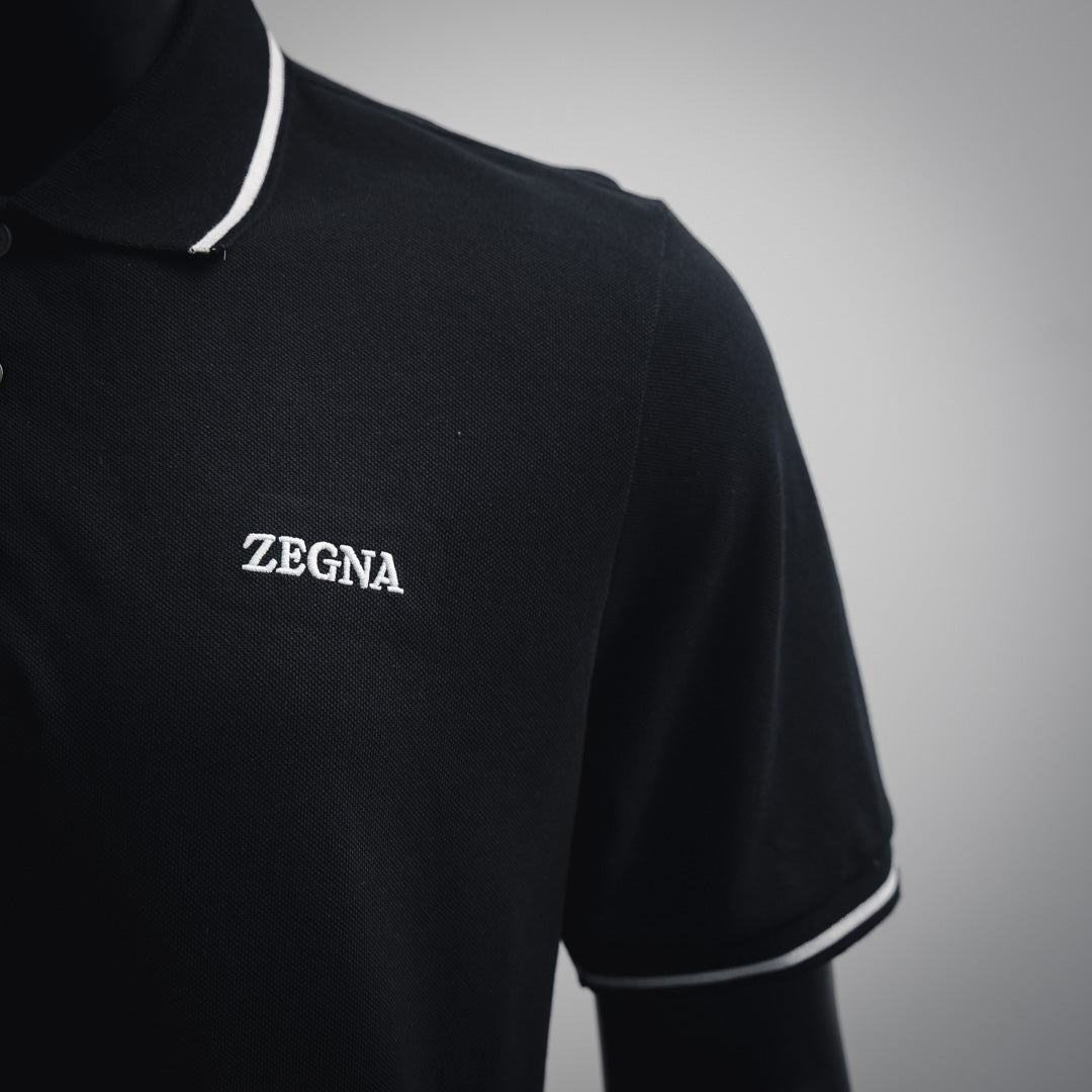 zegn embroidered polo shirt