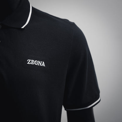 zegn embroidered polo shirt