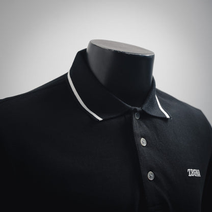 zegn embroidered polo shirt