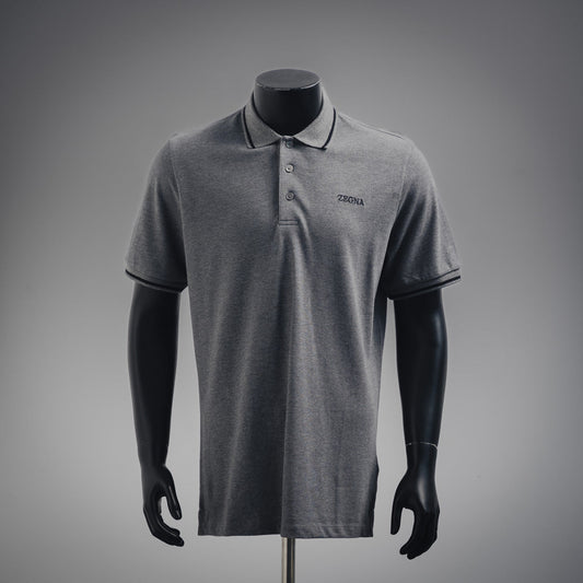 zegn embroidered polo shirt