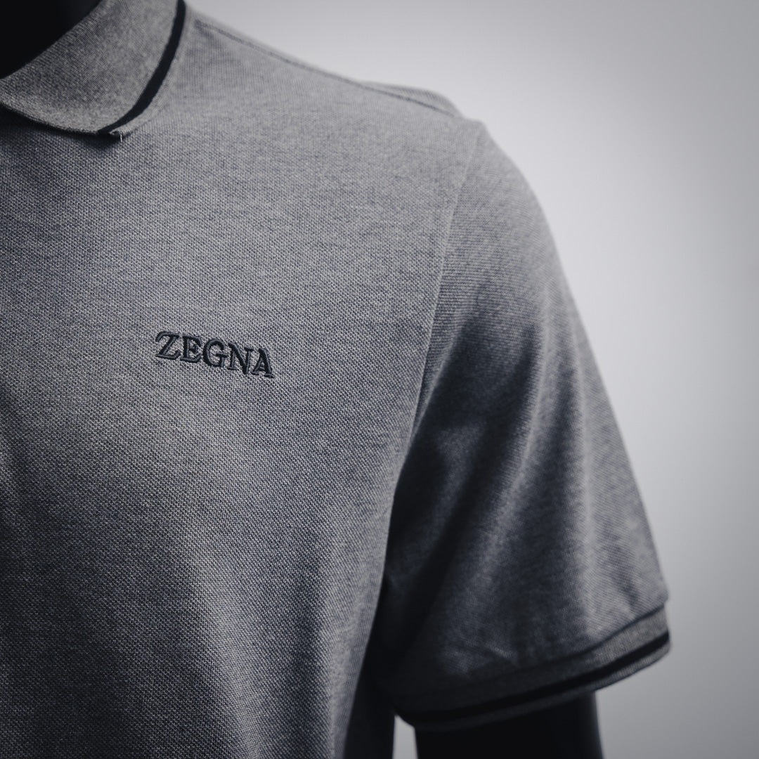 zegn embroidered polo shirt