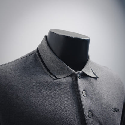 zegn embroidered polo shirt