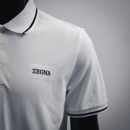 zegn embroidered polo shirt