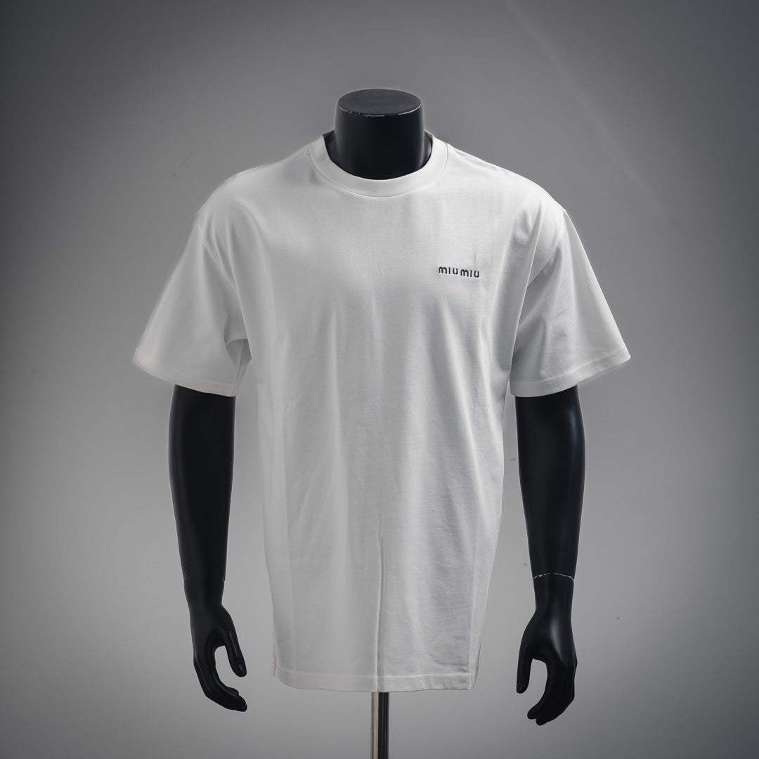 miu 25ss embroidered t-shirt
