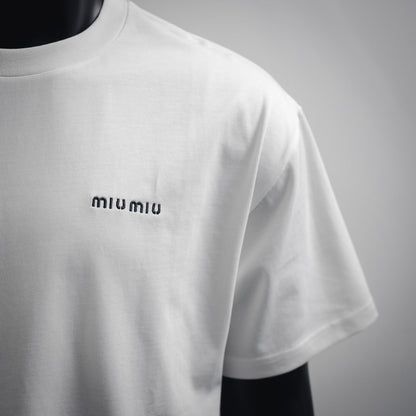 miu 25ss embroidered t-shirt