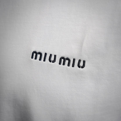 miu 25ss embroidered t-shirt