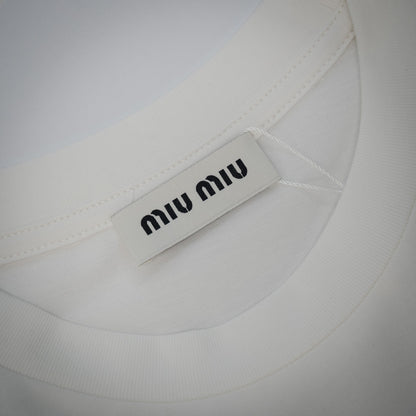 miu 25ss embroidered t-shirt